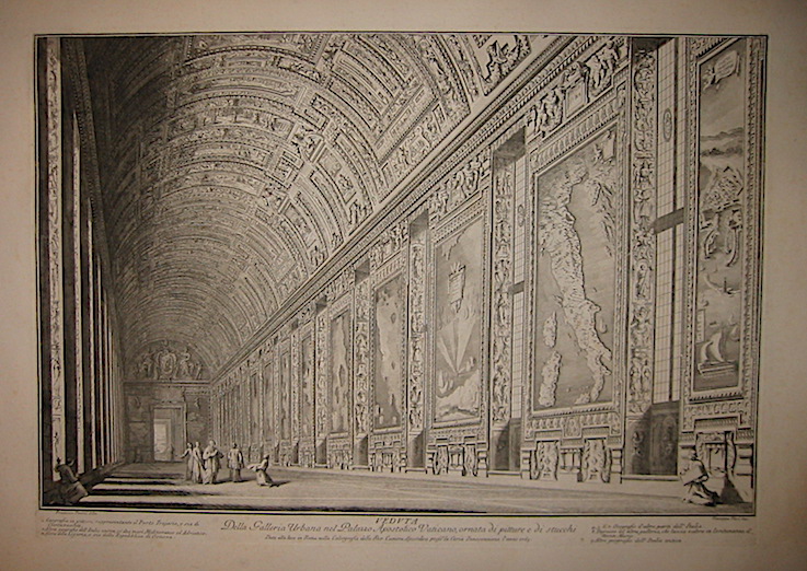 Panini Francesco Veduta della Galleria Urbana nel Palazzo Apostolico Vaticano, ornata di pitture e di stucchi 1765 Roma